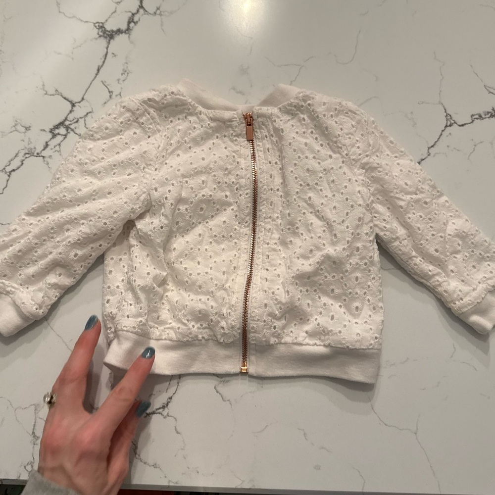 Cat & Jack White Eyelet Kids Jacket